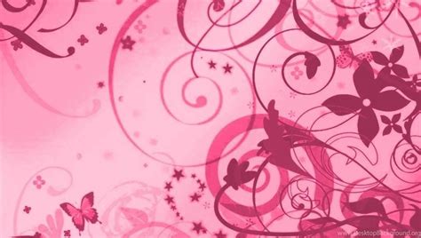 Light Pink Vectorbloom Background with Dark Pink Butterflies and Flowers